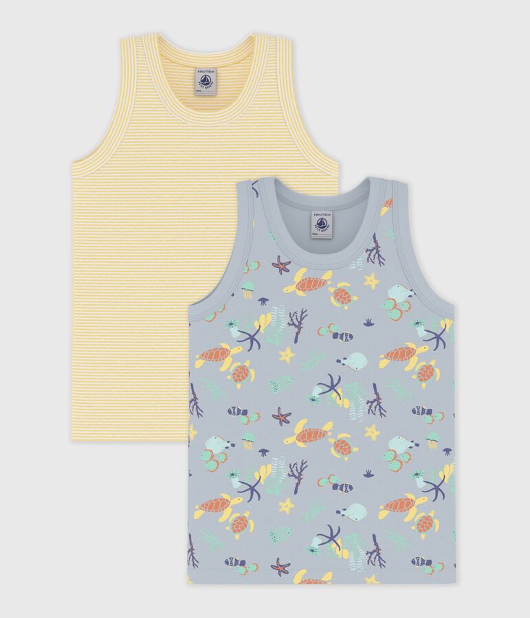 Pack of children's glow-in-the-dark printed cotton  tank tops variante 1