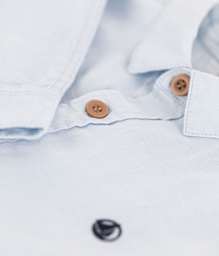 Boys' Long-Sleeved Linen Shirt blue