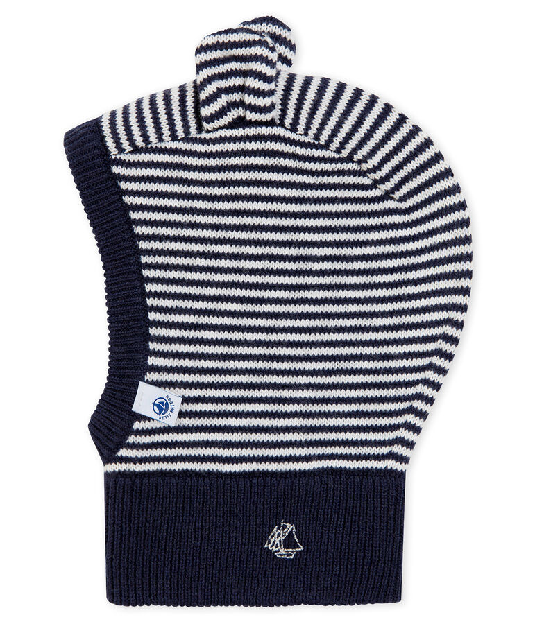 Unisex Baby Balaclava SMOKING blue/MARSHMALLOW white