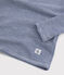 Unisex Pinstriped Long-Sleeved Wool/Cotton T-Shirt MEDIEVAL blue/MARSHMALLOW white