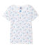 Girl's printed T-shirt ECUME white/BLEU blue/MULTICO