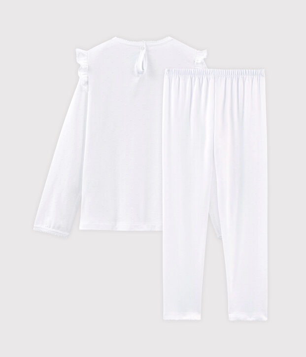 Girls' Fine Cotton Pyjamas white