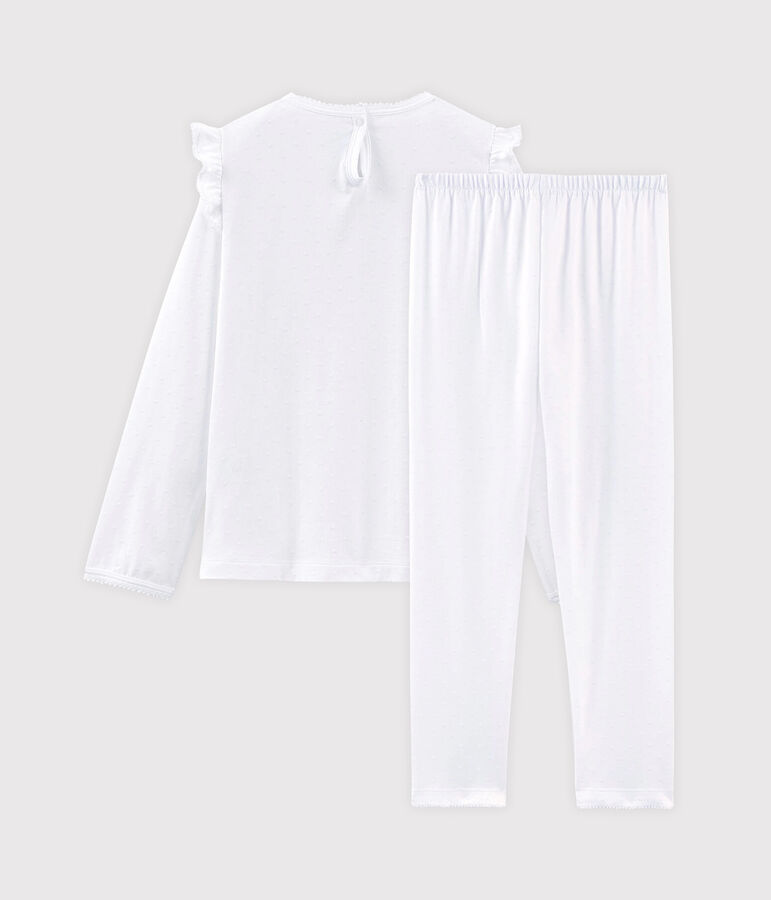 Girls' Fine Cotton Pyjamas ECUME white