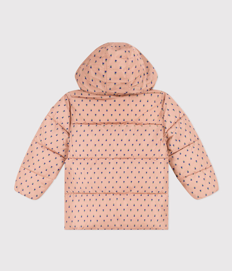 Girls' puffer jacket with fold-out hood VINTAGE /MULTICO