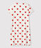 Girls' Heart Patterned Cotton Nightdress MARSHMALLOW white/TERKUIT red