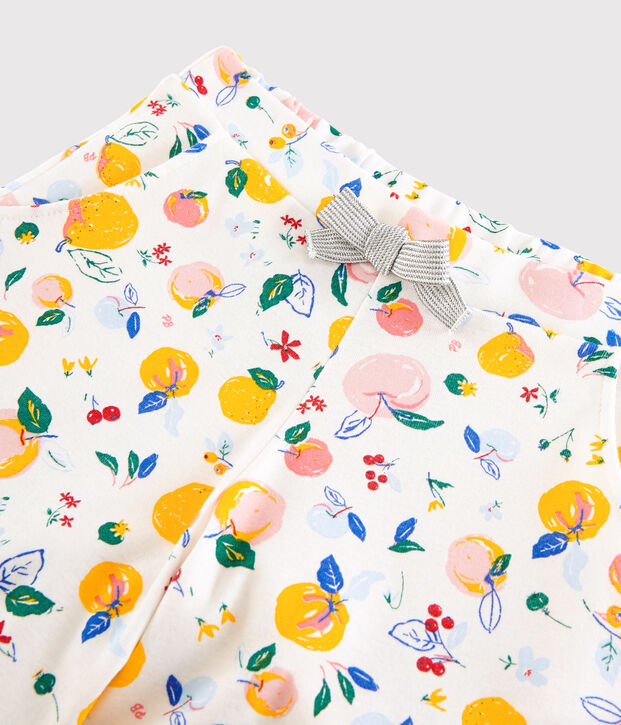 Girl's Cotton Shorts white/multicolor