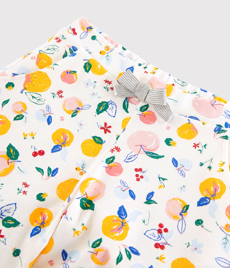 Girl's Cotton Shorts white/multicolor