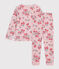 Children's floral printed tube knit pyjamas JOLI pink/MULTICO white