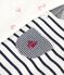 Babies' outfit with Breton striped dungarees and a printed body MARSHMALLOW white/SMOKING blue