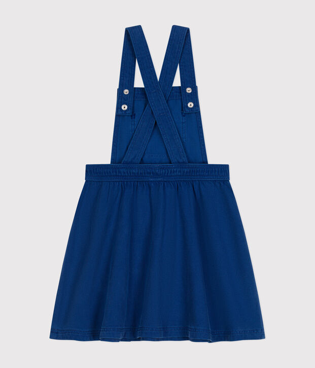 Little girls' serge dungaree dress blue