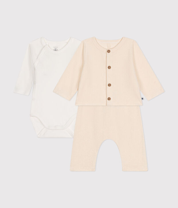 Babies' Terry Outfit - 3-Piece Set Ecru