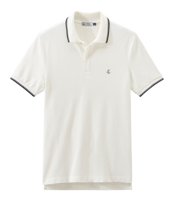 Men's short-sleeved polo shirt MARSHMALLOW white