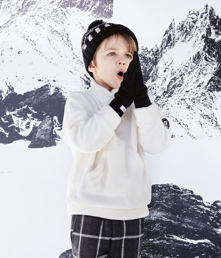 Boys' Sheepskin Fleece Sweatshirt white