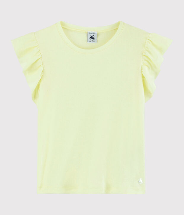 Girls' Short-Sleeved Cotton T-Shirt yellow