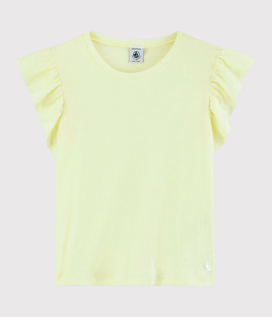Girls' Short-Sleeved Cotton T-Shirt CITRONEL yellow