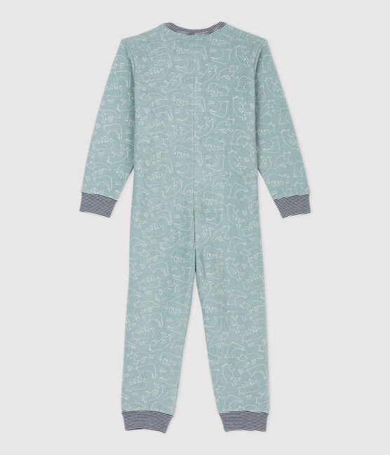 Unisex Bear Brushed Terry Towelling Jumpsuit SEDUMBLUE /MARSHMALLOW