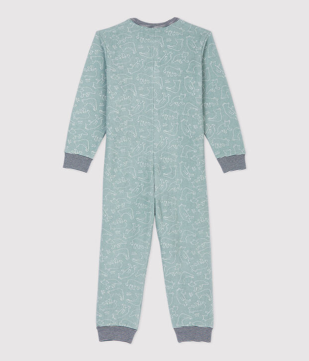 Unisex Bear Brushed Terry Towelling Jumpsuit grey/white