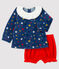 Baby girl's 2-piece set MEDIEVAL blue/MULTICO white