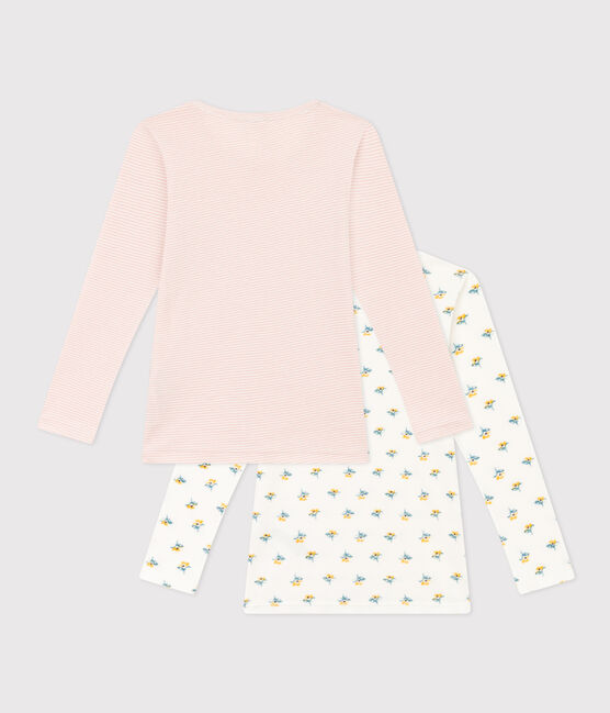 Girls' Flower Long-Sleeved Cotton T-Shirts - 2-Pack variante 1