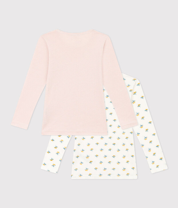 Girls' Flower Long-Sleeved Cotton T-Shirts - 2-Pack multicolor