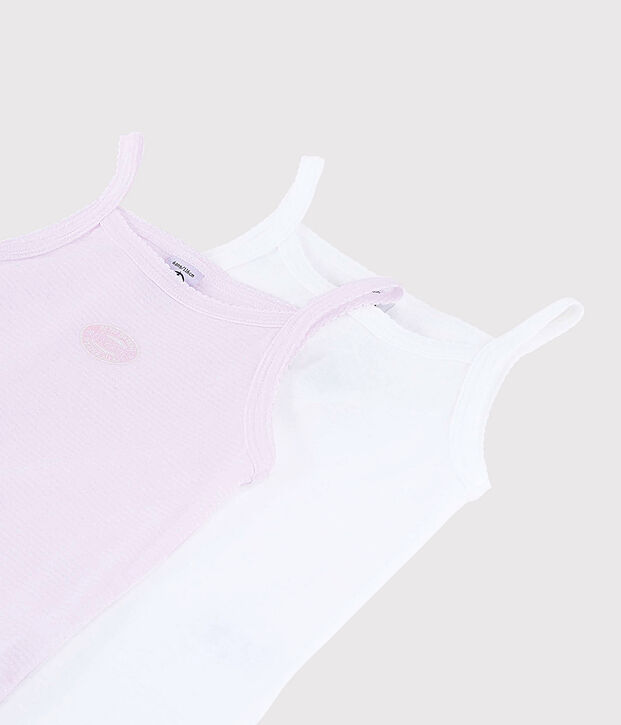 Girls' Organic Cotton Vest Tops - 2-Pack multicolor