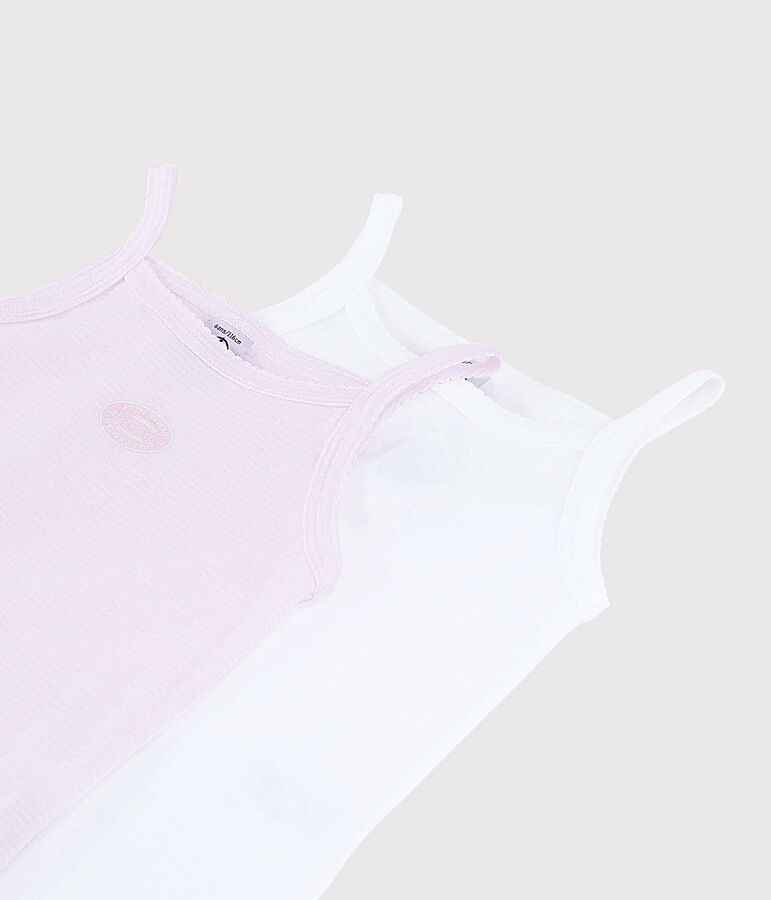 Girls' Organic Cotton Vest Tops - 2-Pack variante 1