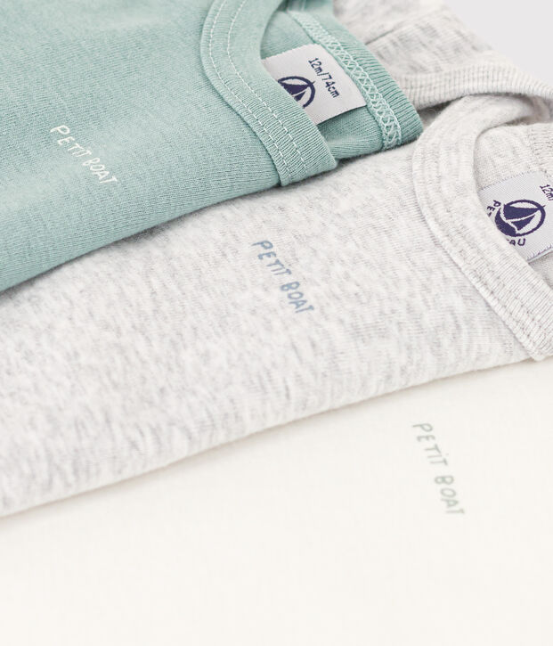 Babies' Long-Sleeved Cotton Bodysuits - 3-Pack multicolor