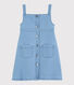 Girls' Denim Fleece Dungaree Dress