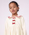 Children's long-sleeved dress in plain corduroy MILK