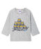 Baby Boys' Long-Sleeved Pinstriped T-Shirt SUBWAY grey/MARSHMALLOW white