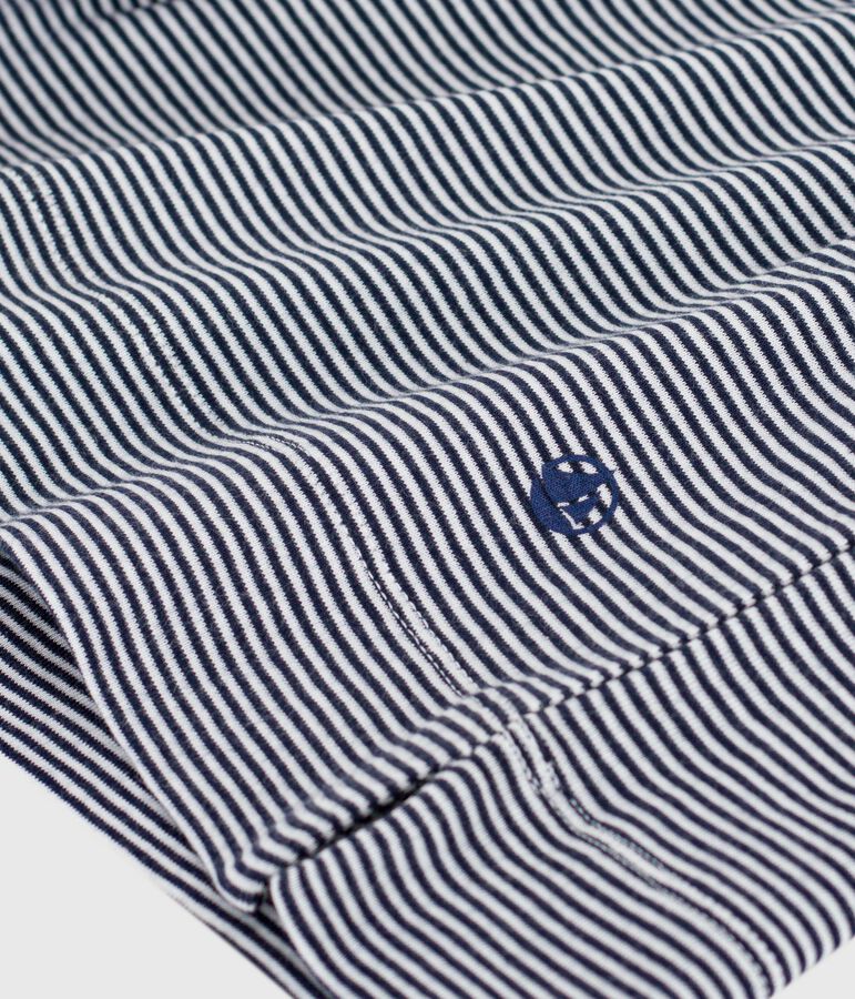 Women's short-sleeved striped cotton nightdress SMOKING blue/MARSHMALLOW white