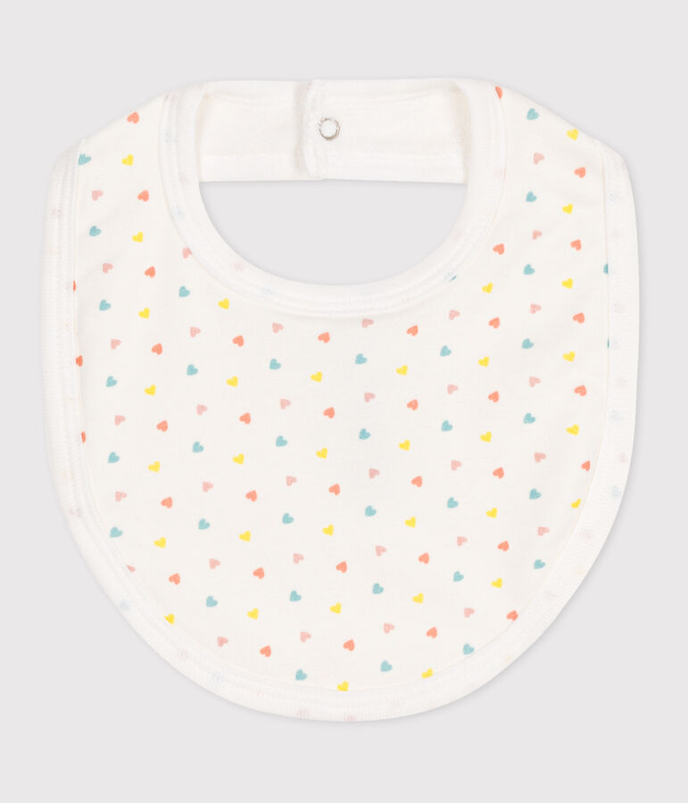 Newborn's printed cotton bib white/blue