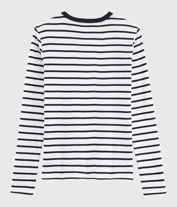 Women's iconic round neck T-shirt white/blue