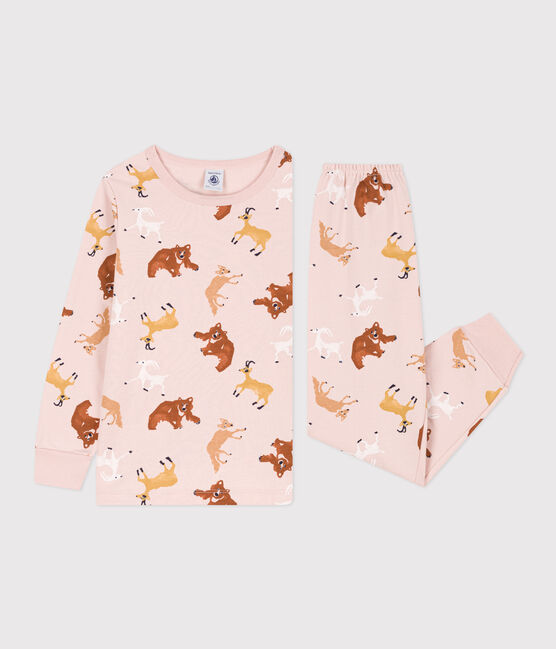 Children's Unisex Animal Fleece Pyjamas SALINE pink/MULTICO white