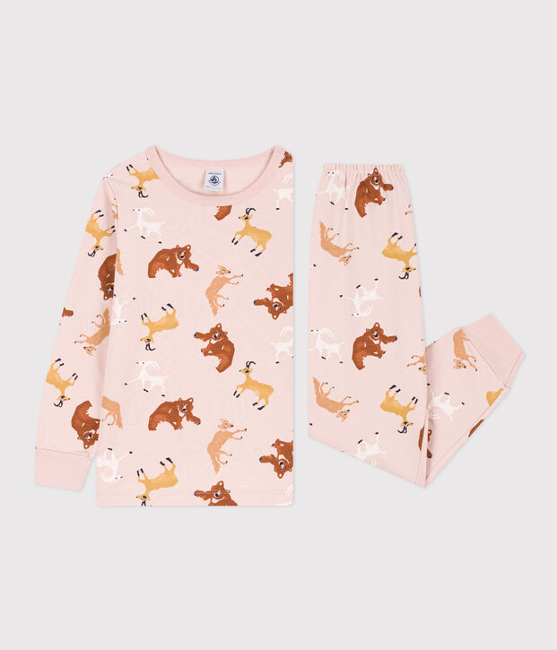 Children's Unisex Animal Fleece Pyjamas pink/multicolor