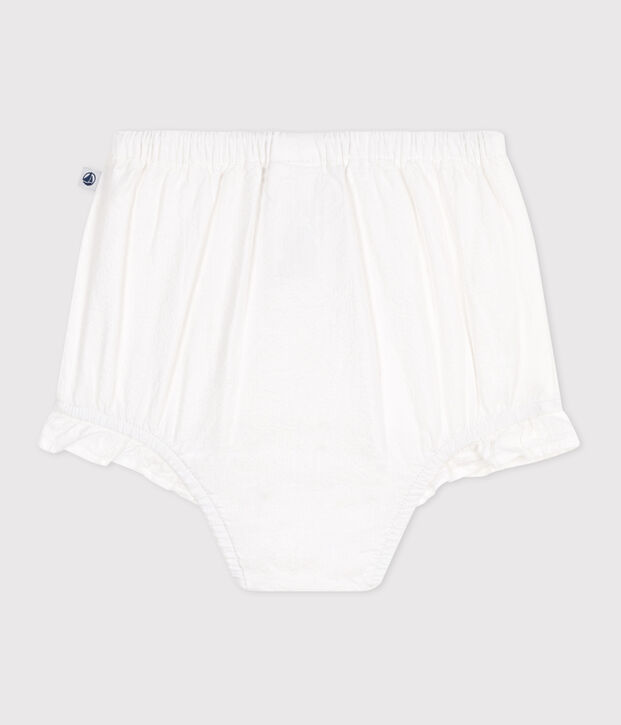 Seersucker baby bloomers white
