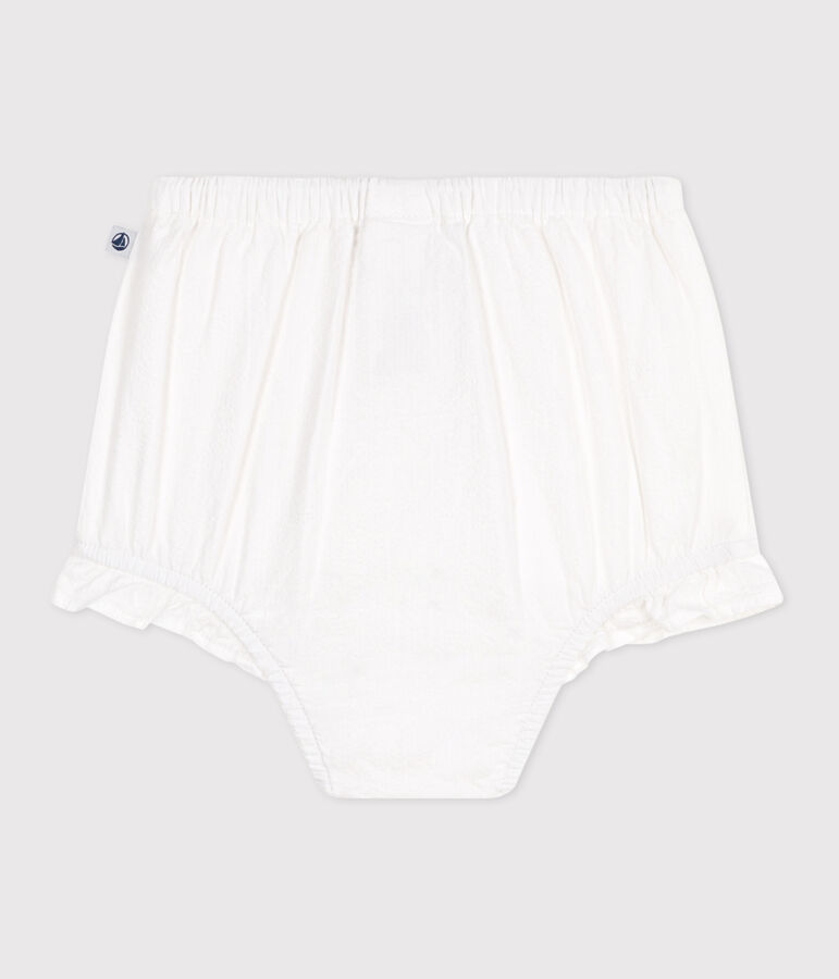 Seersucker baby bloomers white