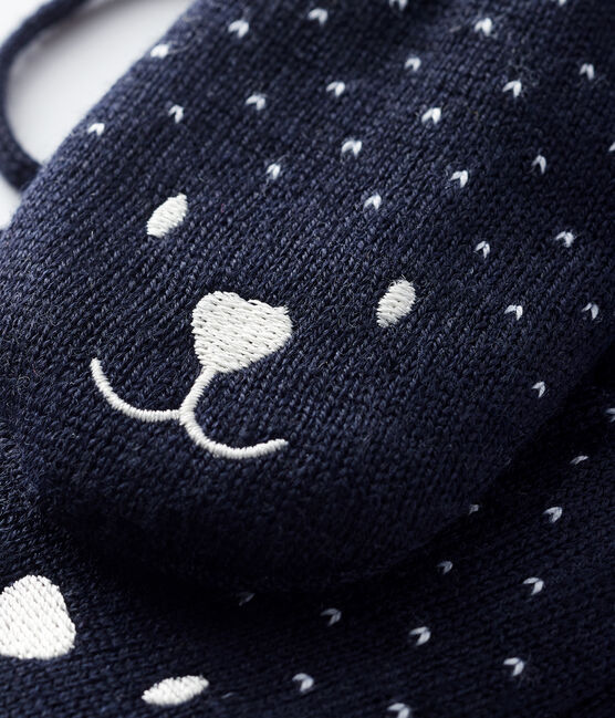 Baby's unisex fleece-lined mittens SMOKING blue