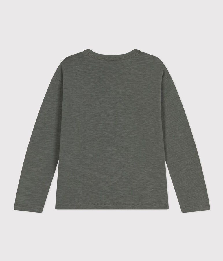 Boys' long-sleeved cotton T-shirt green