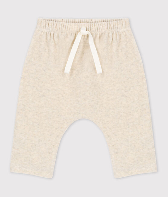 Babies' Cotton Velour Trousers MONTELIMAR CHINE beige