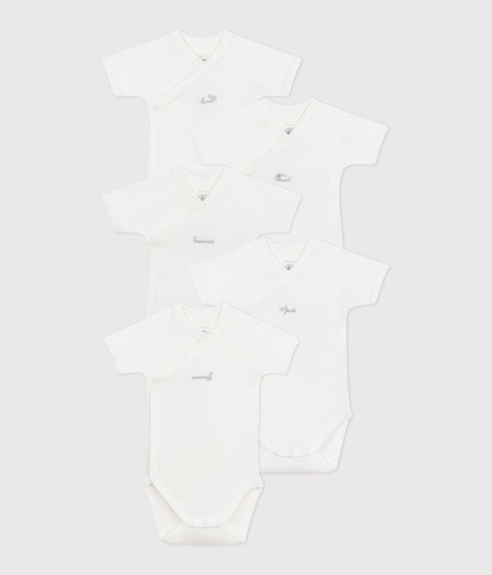 Babies' short-sleeved wrapover cotton bodysuits - 5-Pack variante 1