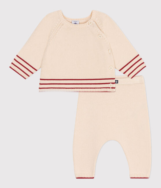 Babies' two-piece cotton jacquard knit set AVALANCHE /CORRIDA