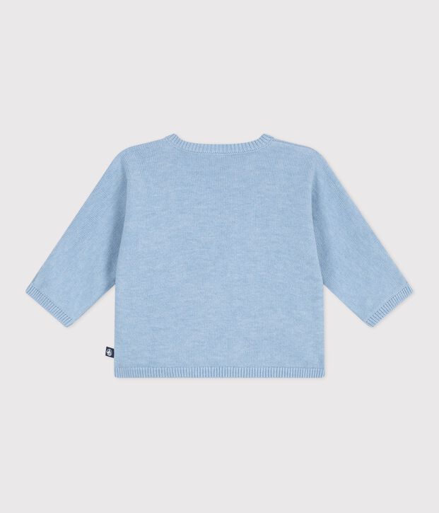 Babies' wool and cotton openwork knit wrapover top FLO