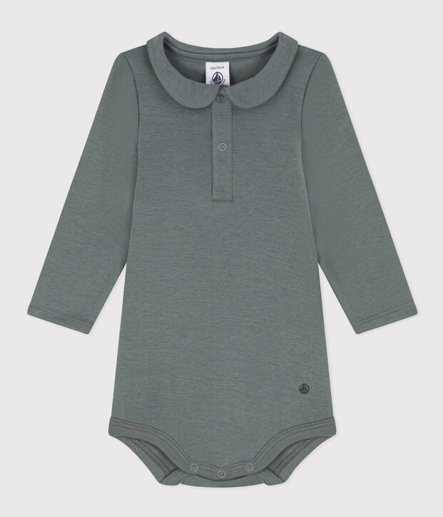Babies' Long-Sleeved Cotton Bodysuit With Collar THUYA