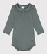 Babies' Long-Sleeved Cotton Bodysuit With Collar