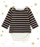 Baby girl's sailor striped body T-shirt SMOKING blue/BRINDILLE BRILLANT brown