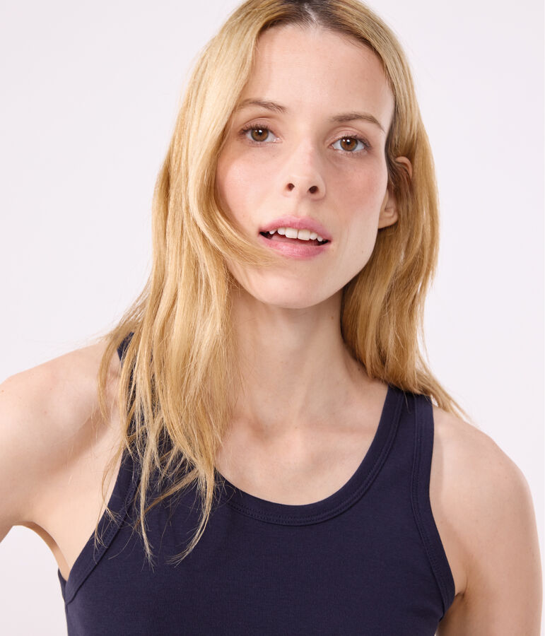 Women's Iconic cotton tank top SMOKING blue