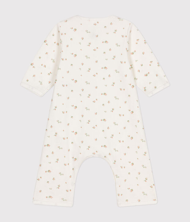 Babies' footless cotton bodyjama white/multicolor