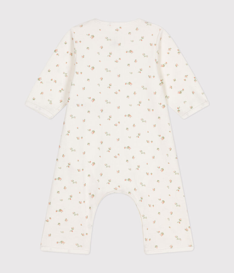 Babies' footless cotton bodyjama white/multicolor