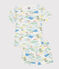 Children's short printed cotton pyjamas MARSHMALLOW white/MULTICO white
